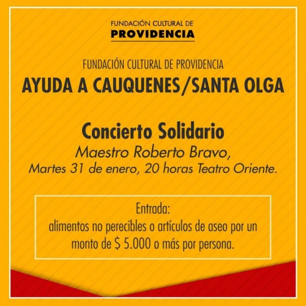 Concierto solidario: Ayuda a Cauquenes / Santa Olga