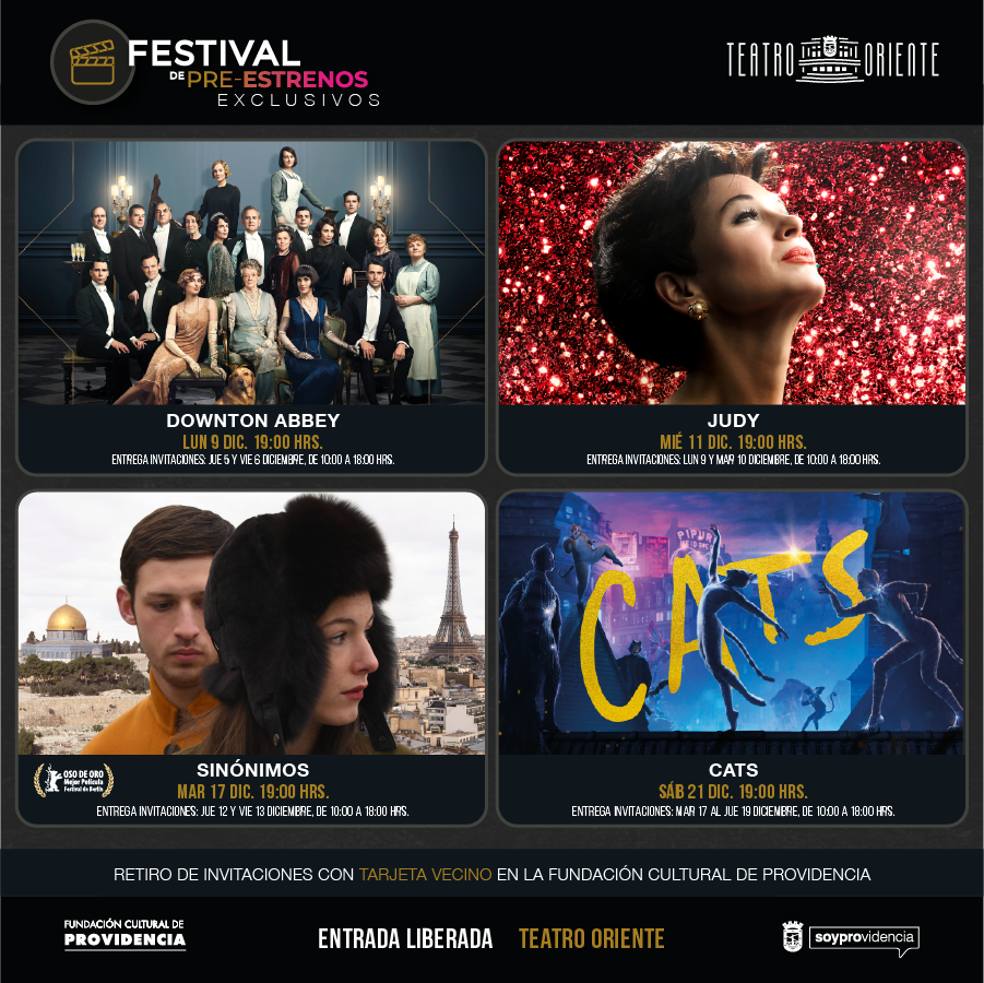 Festival de Pre-Estrenos Exclusivos en Providencia